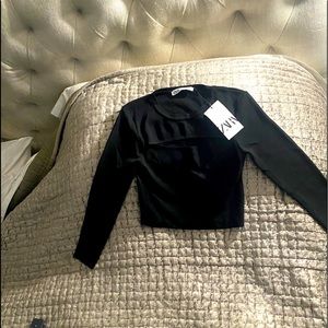 Zara front keyhole drop sweater